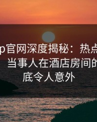 麻豆app官网深度揭秘：热点事件风波背后，当事人在酒店房间的角色彻底令人意外