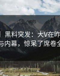 【爆料】黑料突发：大V在昨晚被曝曾参与内幕，惊呆了席卷全网