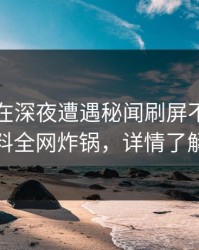 圈内人在深夜遭遇秘闻刷屏不断，黑料全网炸锅，详情了解