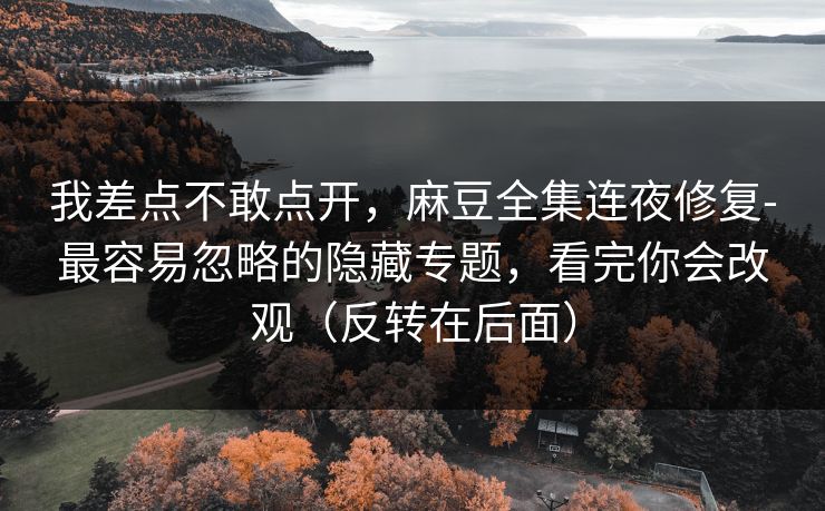 我差点不敢点开，麻豆全集连夜修复-最容易忽略的隐藏专题，看完你会改观（反转在后面）